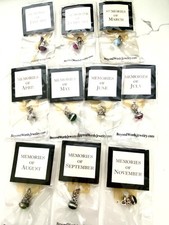 VTG Beyond Words Silver Simulated Birthstone Charms or Pendants With Clasps