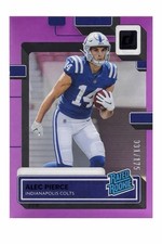 Alec Pierce 2022 Clearly Donruss Rated Rookie RC Purple /175 Colts #71 SP