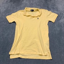 Polo Ralph Lauren Polo Shirt Boys XL Yellow Pony Logo Short Sleeve High Low Hem