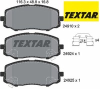 Textar 2491001 Bremsbelagsatz FüR Scheibenbremse Bremsbelagsatz FüR Hyundai