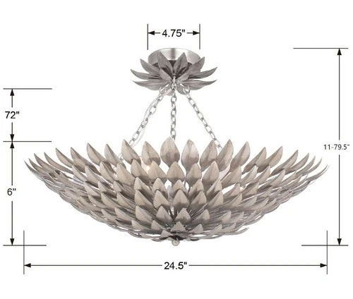 Crystorama Broche 24" Wide Antique Silver Ceiling Light - Picture 6 of 6