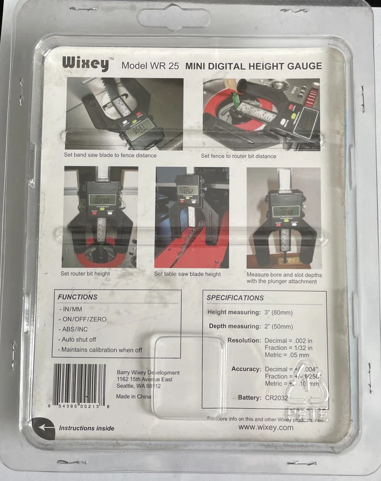 Wixey WR25 Mini Digital Height Gauge Inches / Fractions Fence To Blade Or Bit - Image 4 of 4
