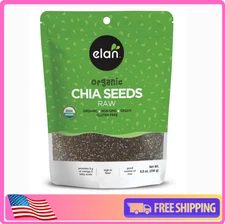 Elan Organic Chia Seeds 8.8 oz Raw Black Chia Seeds Plant-Based Non-GMO Vegan