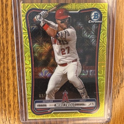 Bowman 2025 Chrome Mike Trout Angels Serial Numbered /75 #27