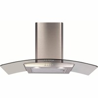 CDA 80cm Curved Glass Chimney Cooker Hood - Stainless Steel ECP82SS