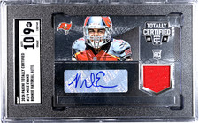 2014 PANINI TOTALLY CERTIFIED MIKE EVANS ROOKIE, #199, AUTO, PATCH, SILVER, SGC