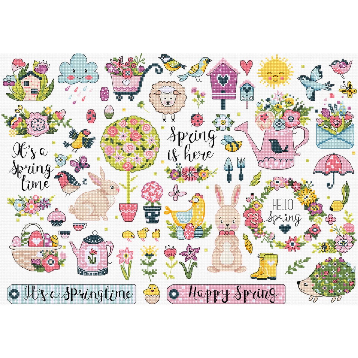 Letistitch counted cross stitch kit ""Spring Sampler"", 38x27cm, DIY