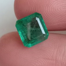 1.33 Cts Natural Emerald Asscher Cut 6.4x6.4 MM Loose Gemstone For Jewelry