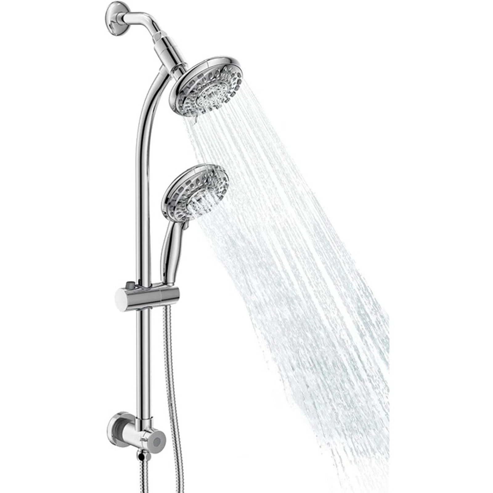 Chrome 5" Handheld Showerhead & Rain Shower Combination Shower Head