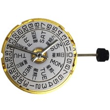 White/Gold Day/Date@3 Automatic Watch Movement For ETA 2836-2 SELLITA SW220 A