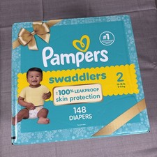 pampers swaddlers disposable diapers size 2 - 148 Count