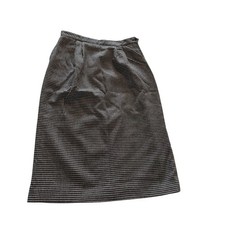 NWT Vintage Pleated Houndstooth Midi Skirt Sz 14 Preppy Academia Wool