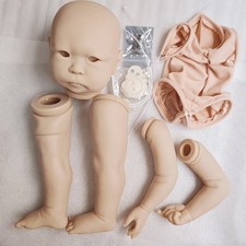 25" Unassembled Reborn Baby Doll Unpainted Kit Toddler Cloth Body Eyes Gift