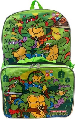 Group Kid's Licensed 16 Inch Backpack With Removable Lunch Box Set (Ninja Tur...