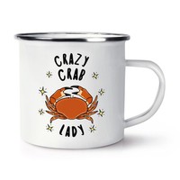 VerrüCkte Krabbe Damen Stars Retro Emaille Becher Tasse - Lustig Tiere
