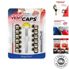 Universal Fuel Vent Cap Set - 12 Pack for 3 5 Gallon Containers, Easy Install