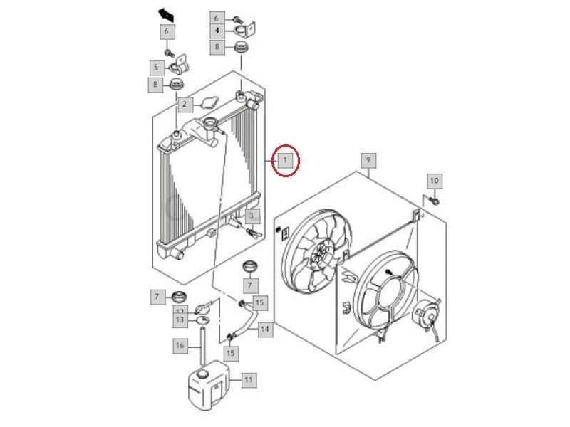 Genuine Radiator for Suzuki Celerio 2008-2013 - 17700M68K20 - Image 2 of 3