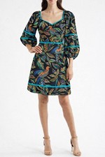 Vince Camuto Women’s Floral Print Puff Sleeve V-Neck Dress Size 8 NWT