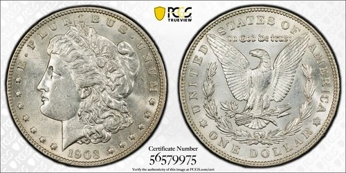 1903 Morgan Silver Dollar PCGS Gold Shield AU58