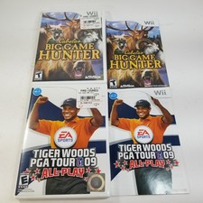 Tiger Woods PGA Tour 09: All-Play & Cabela's Big Game Hunter -Lot of 2 WII games