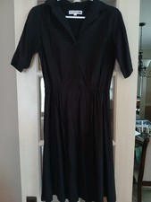 Uniqlo Ines De La Fressange Womens Small Black Elbow Sleeve Elastic Waist Dress