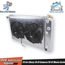 For 1978-87 Monte Carlo Regal Cutlass Malibu 4 Row Cooling Radiator Wshroud Fan