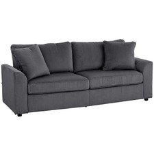 Modernes 3 Sitzer Sofa mit Federkissen, 212 cm Stoff Jumbo Cord Sofa Couch wi