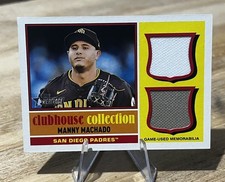 Manny Machado 2025 Topps Heritage CLUBHOUSE COLLECTION DUAL RELIC Insert Padres