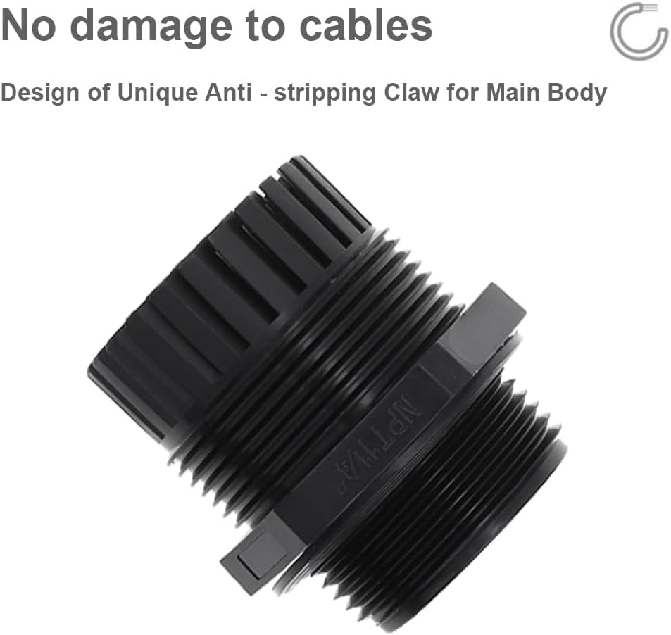 RTNLIT 1-1/4" NPT Cable Gland, Waterproof 1-1/4'' (5-Pack), Black 