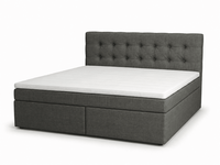 LuxuriöSes Graues Boxspringbett 180 X 200 Doppelbett Textilien Moderne Betten