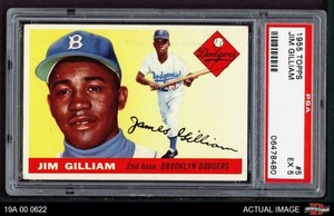 1955 Topps #5 Jim Gilliam Dodgers PSA 5 - EX