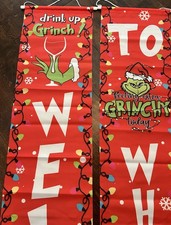 Grinch Christmas Decorations Grinch Door Banner Merry Grinchmas Yard Sign Banner