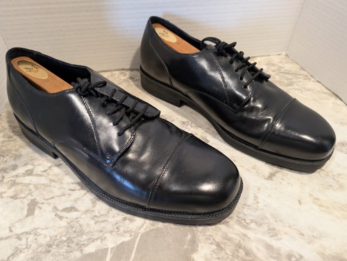 Hush Puppies SZ 10.5 W Mens Oxford Black Leather LaceUp Dress Shoes NICE! SBSM8 - Picture 10 of 11