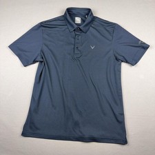 Callaway Opti-Dri Polo Shirt Mens Medium Blue Geometric Golf Performance