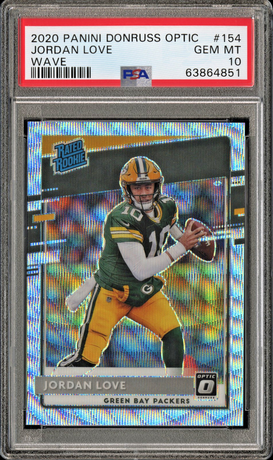 2020 Jordan Love Wave /199 Panini Donruss Optic #154 PSA 10 POP 66 Rookie (rc)
