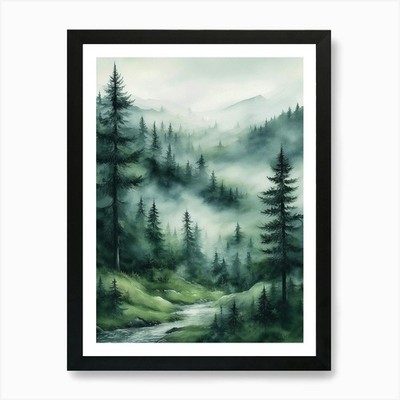 Gerahmtes Wandbild Poster Leinwanddruck Bild Appalachen, Rauchgebirge