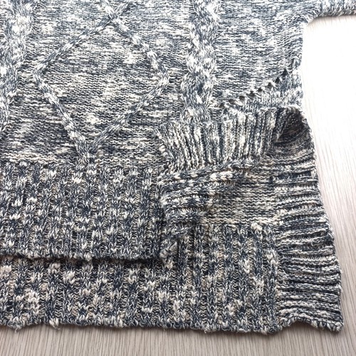 ROXY Knit Sweater Women's Size XS Dark Blue/Grey & White Knit Patterned Jumper - Picture 7 of 9
