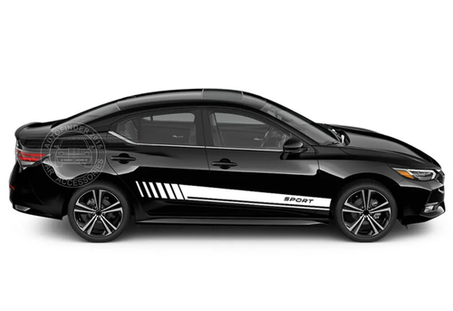 2 PCS Racing Sport Car Door Side Skirt Sticker For Nissan Sentra Graphics Decal - Picture 4 of 8