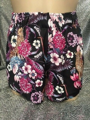 Ladies Leopard and floral print pyjama shorts - Size 8-10-12-16-18 | eBay