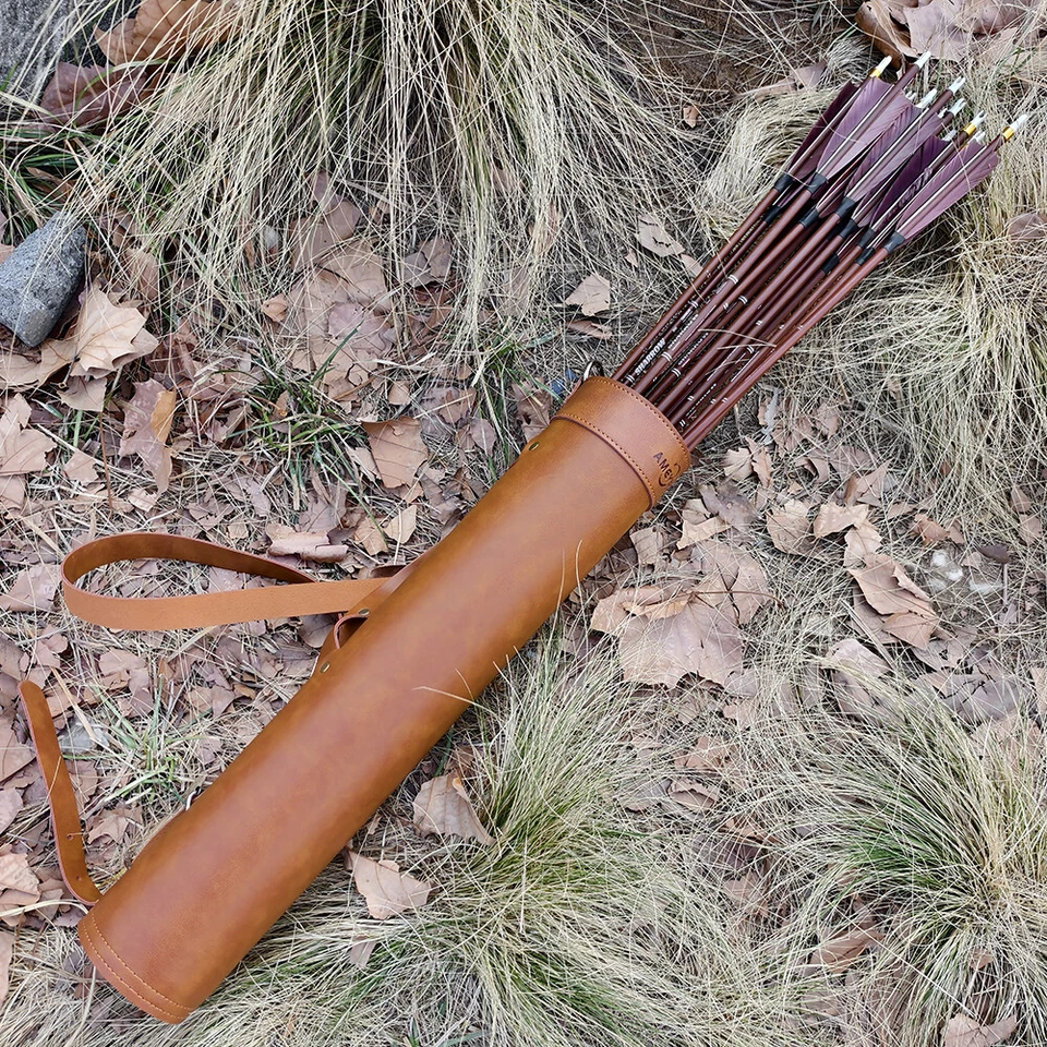 Archery Quiver Arrows Holder Shoulder Waist Bag Back Traditional Bow Hunting - Image 3 of 4