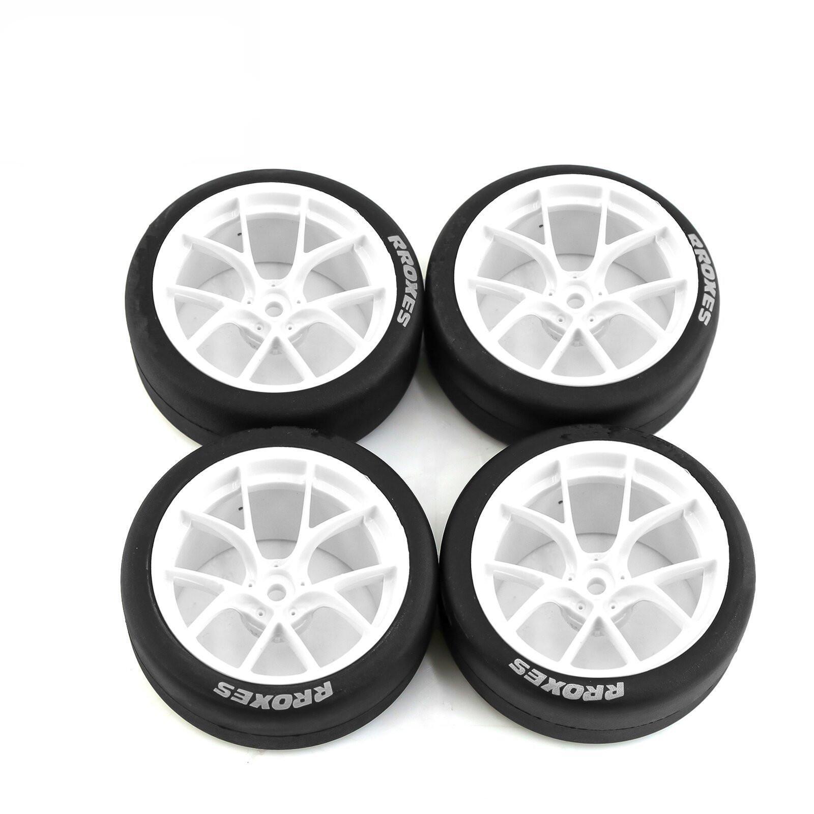 65mm RC Car Tires Wheel Rims 12mm Hex Hub For Tamiya TT01 TT02 XV01 HPS HPI 1/10