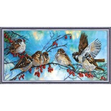 Bead Embroidery Kit Birds Beaded stitching Bead needlepoint DIY Abris Art