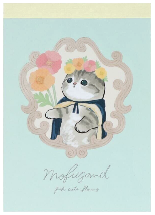 Mofusand Cat Flower Mini Memo Pad Japanese Kawaii Stationery