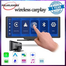 10" Portable Car Stereo Wireless IOS Carplay/Android Auto Radio AUX FM Bluetooth
