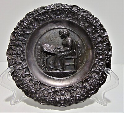 Metal Brugge Bruges Belgium Souvenir 3D Wall Plate Seated Woman