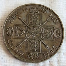 1893 QUEEN VICTORIA BRONZED TRIAL PROOF PATTERN DOUBLE FLORIN