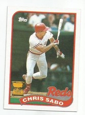 CHRIS SABO 1989 TOPPS ROOKIE CARD FLAWLESS CONDITION