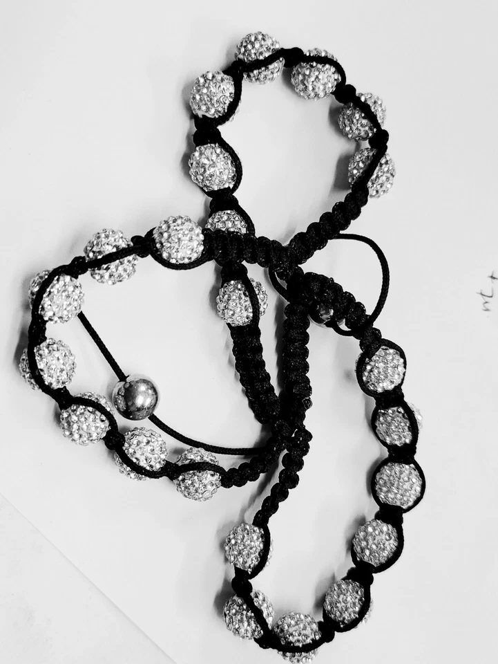 Fancy Style Macrame 3 Trio Bracelet with  silver and black Alloy  - Image 3 of 3