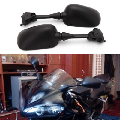 JMTBNO Black Motorcycle Rearview Mirrors – Fit Kawasaki Ninja ZX6R, ZX10R (2004-2008) – Universal Style