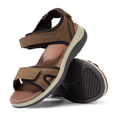 FitVille Women's Orthopedic Wide Sandals Strappy Arch Support Flat Swollen Feet